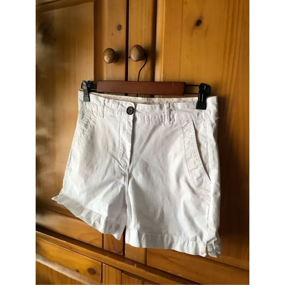 Boden Helena White Cotton Blend Womens Shorts US Size 4
